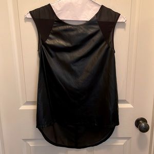 Faux leather top